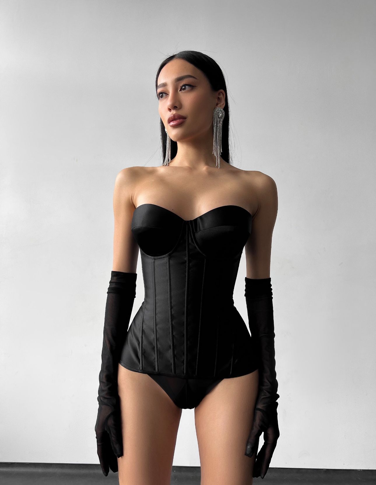 Атласний Корсет з чашками